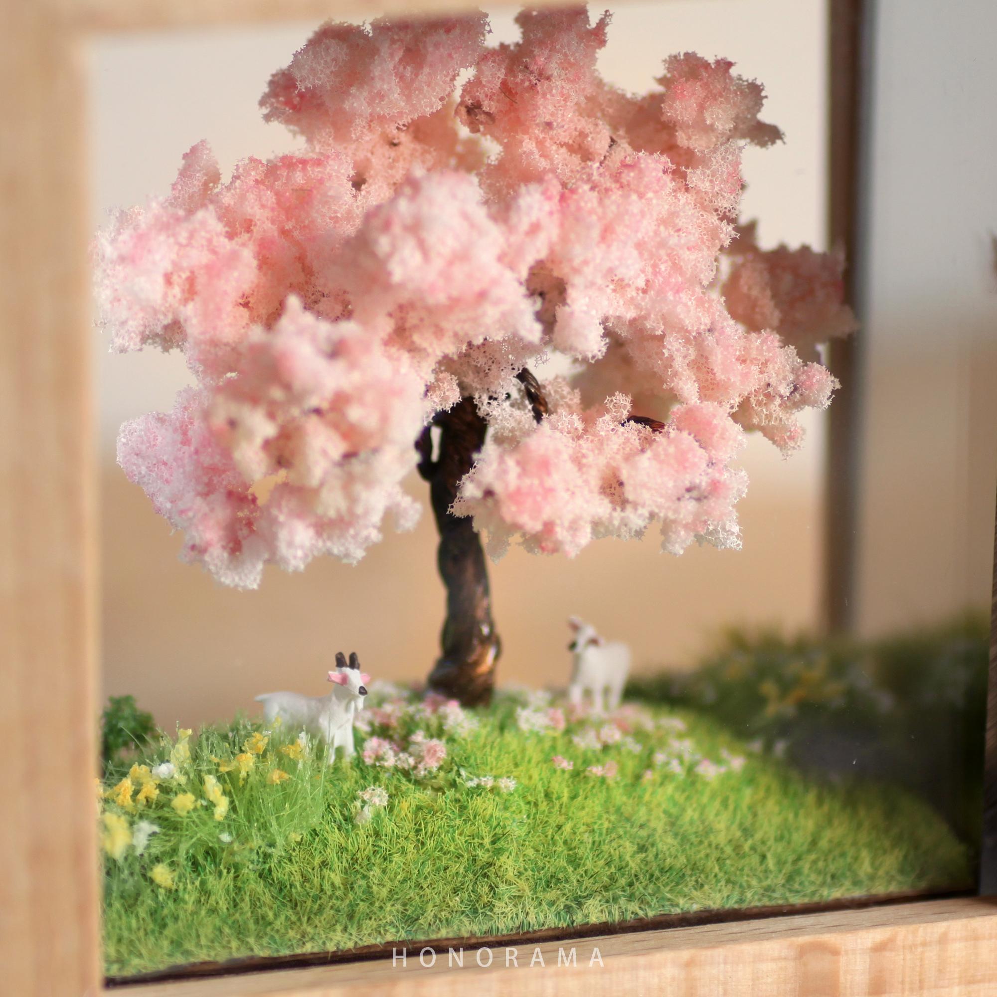 【ほのらま】四季の丘・春夏秋冬 ｜ 木製フレーム ミニチュア ジオラマフレーム | 3枚目